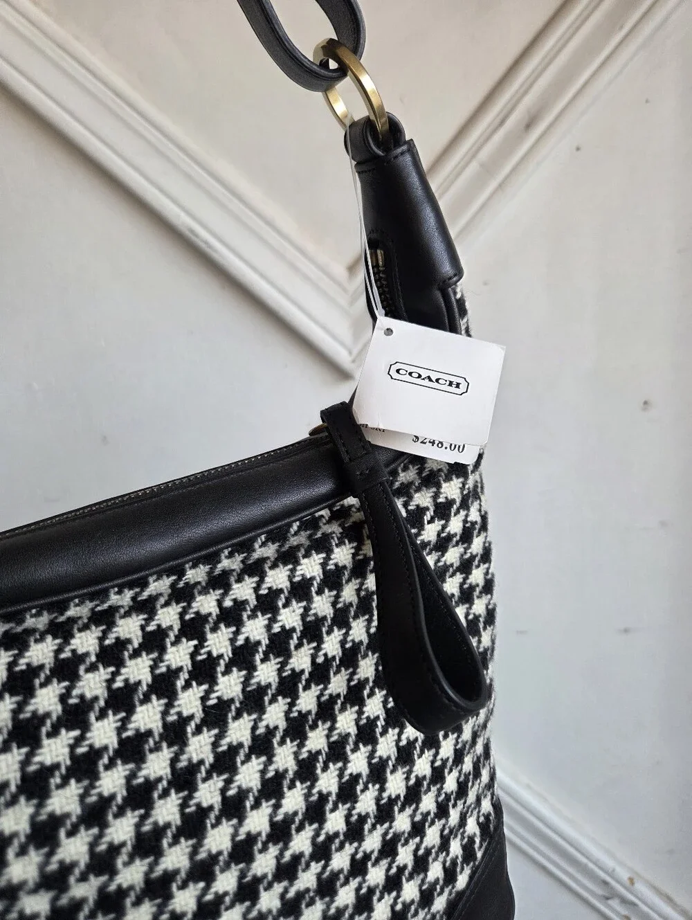 Vintage Coach Amanda Houndstooth Hobo 6954 NWT🤍🖤❤️